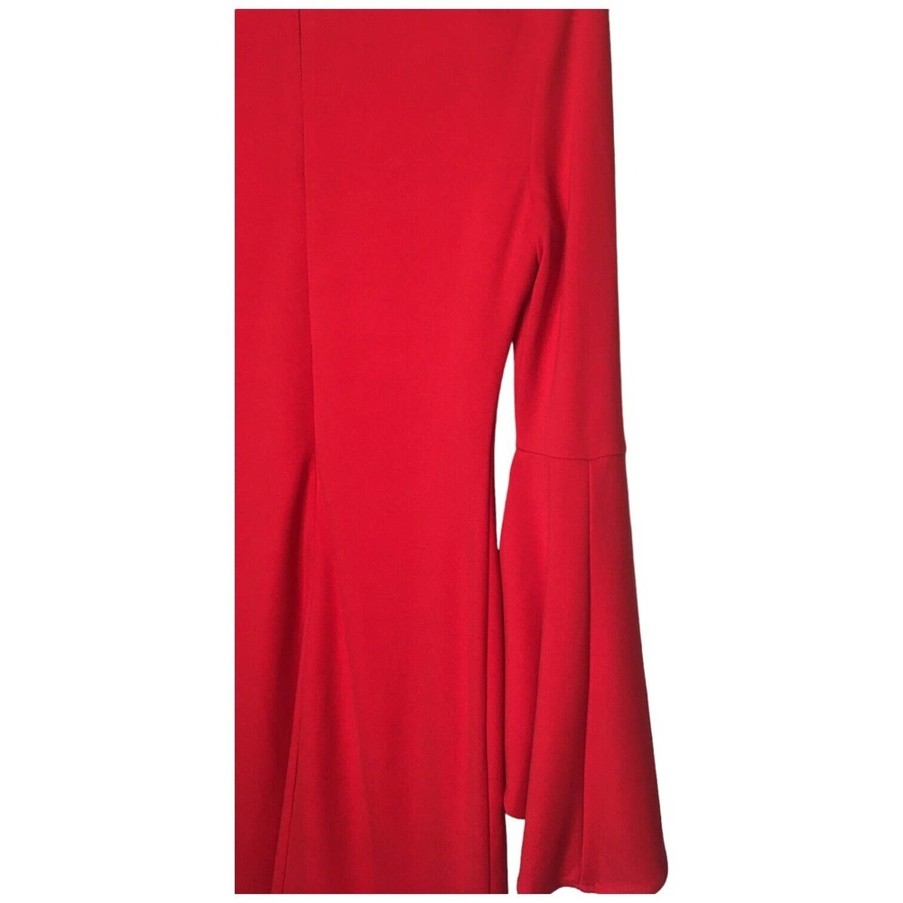 Lulus Gimme Some Flair Red Flounce Sleeve Bodycon Lined Womens Dress Red M - Picture 13 of 16
